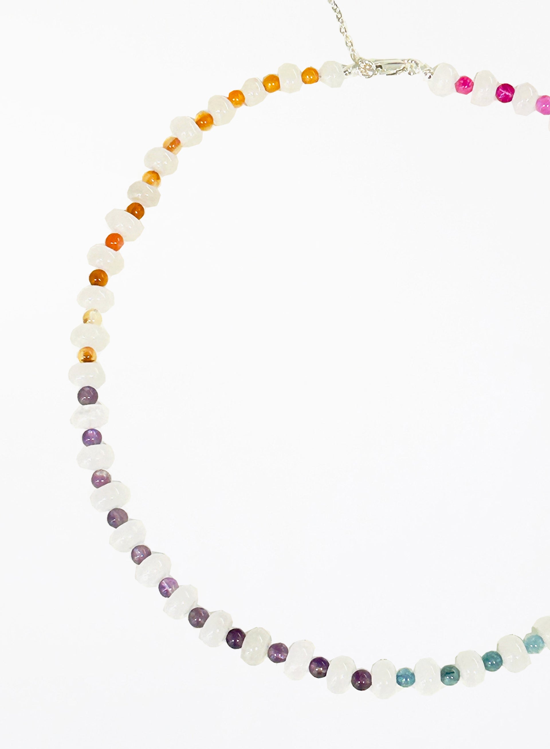 white jade natural stones necklace