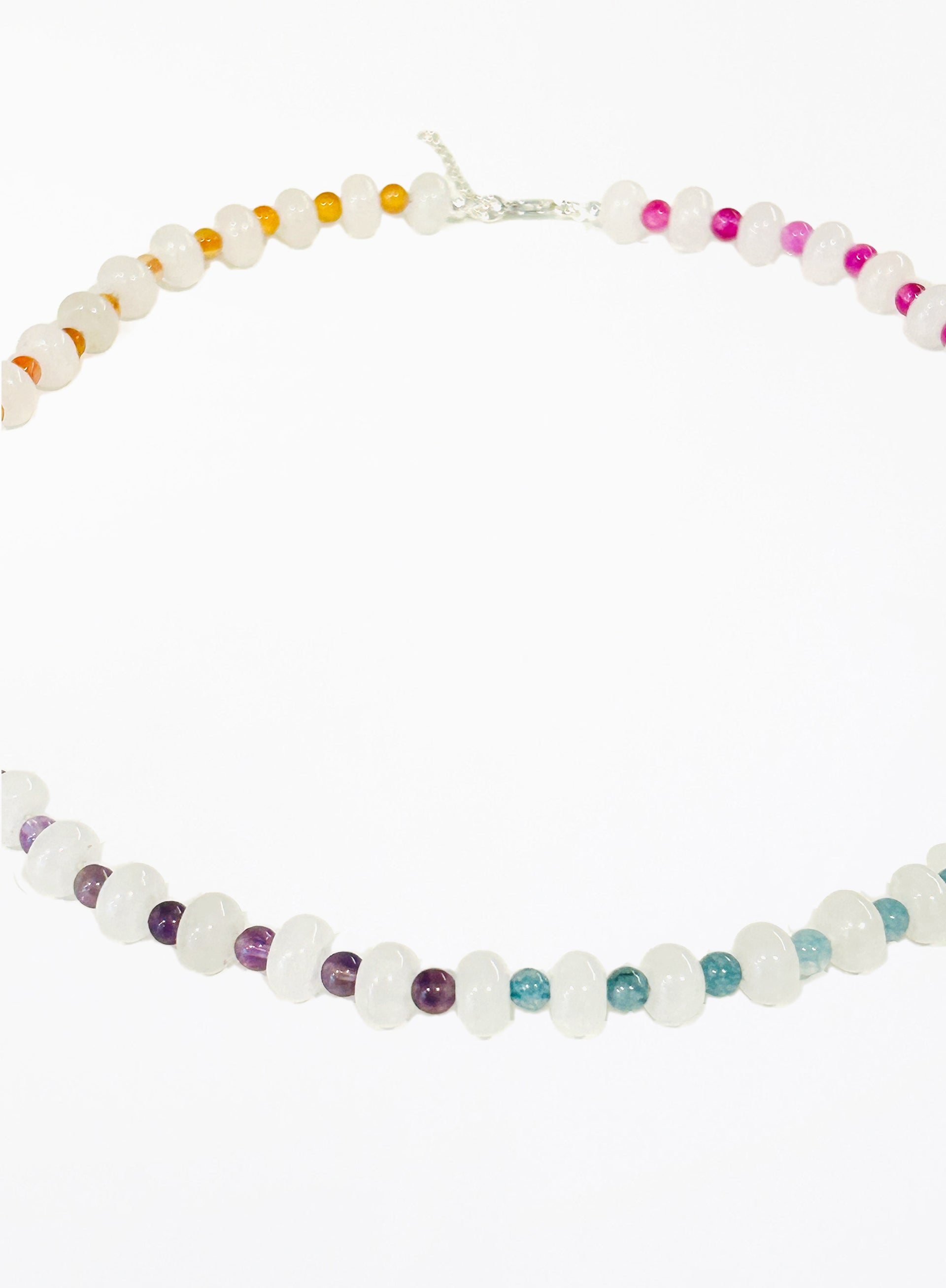white jade natural stones necklace