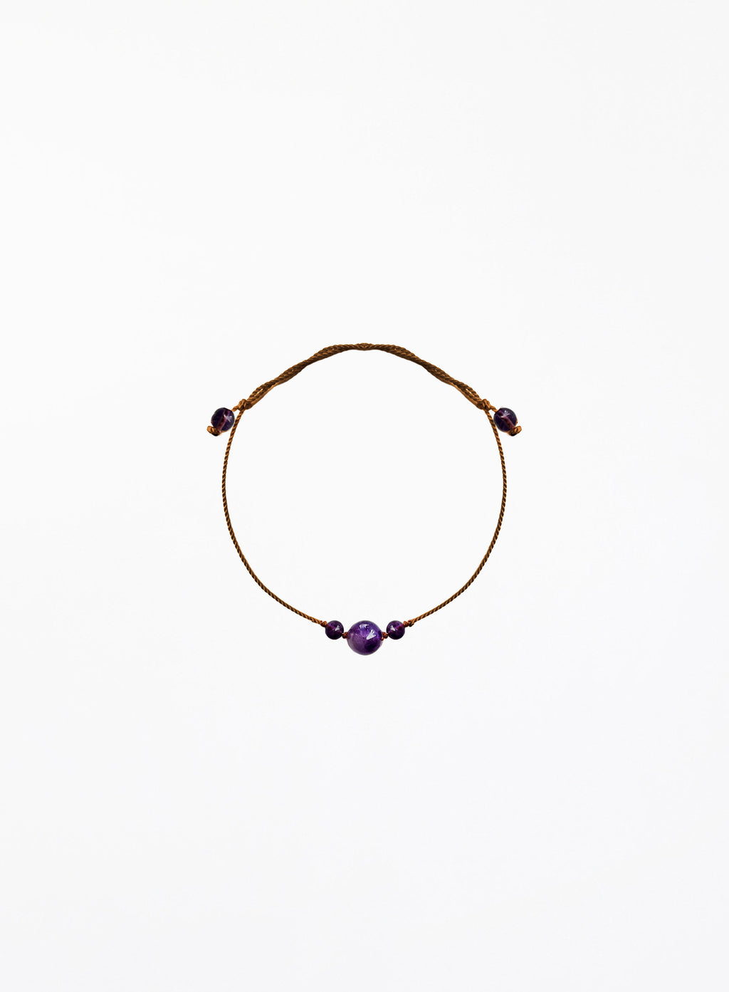 amethyst silk cord bracelet