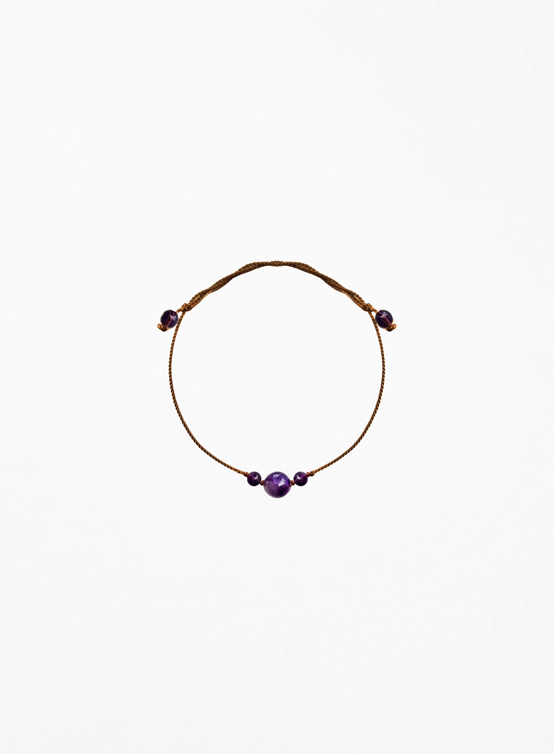 amethyst silk cord bracelet