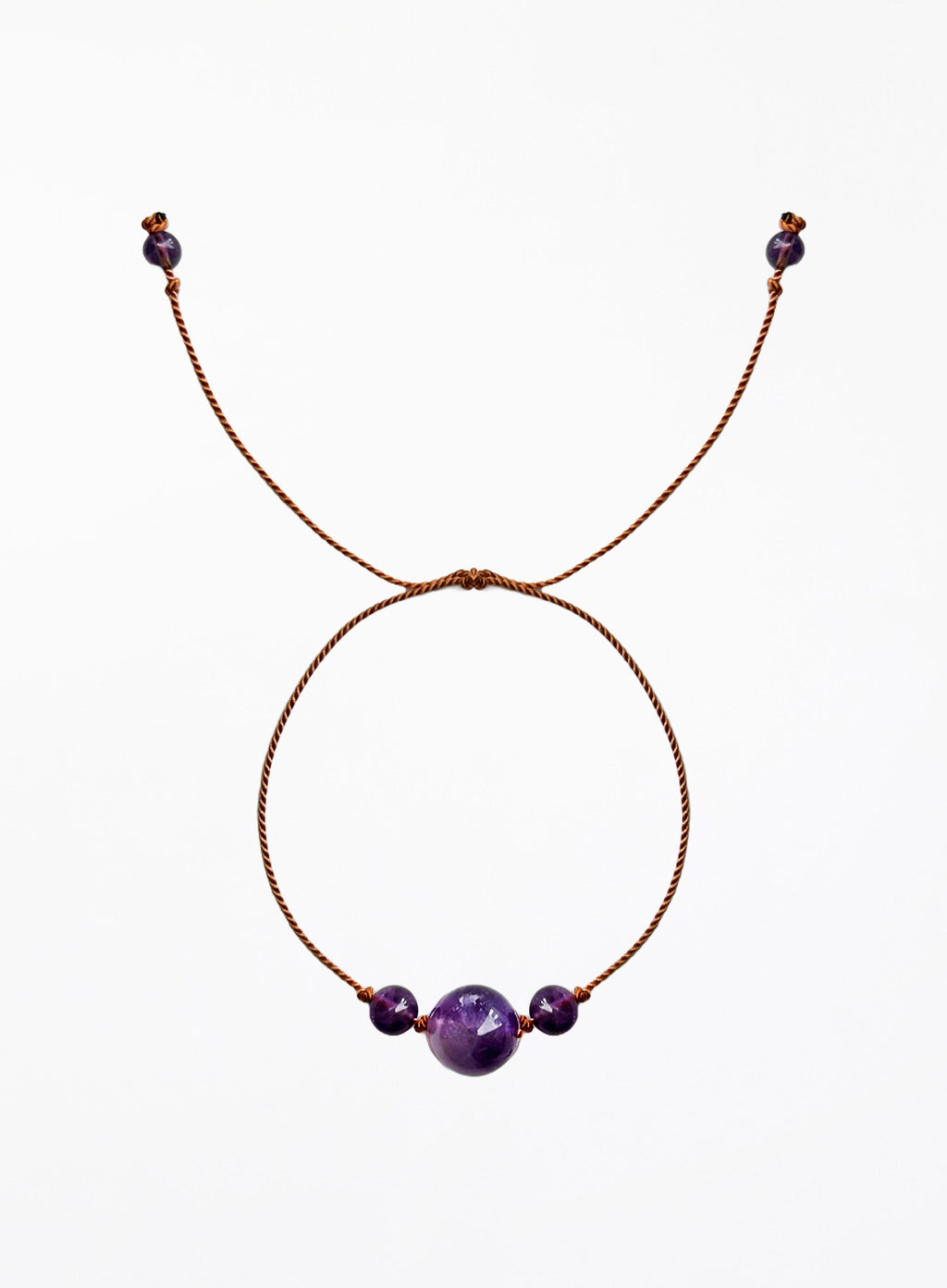 amethyst silk cord bracelet