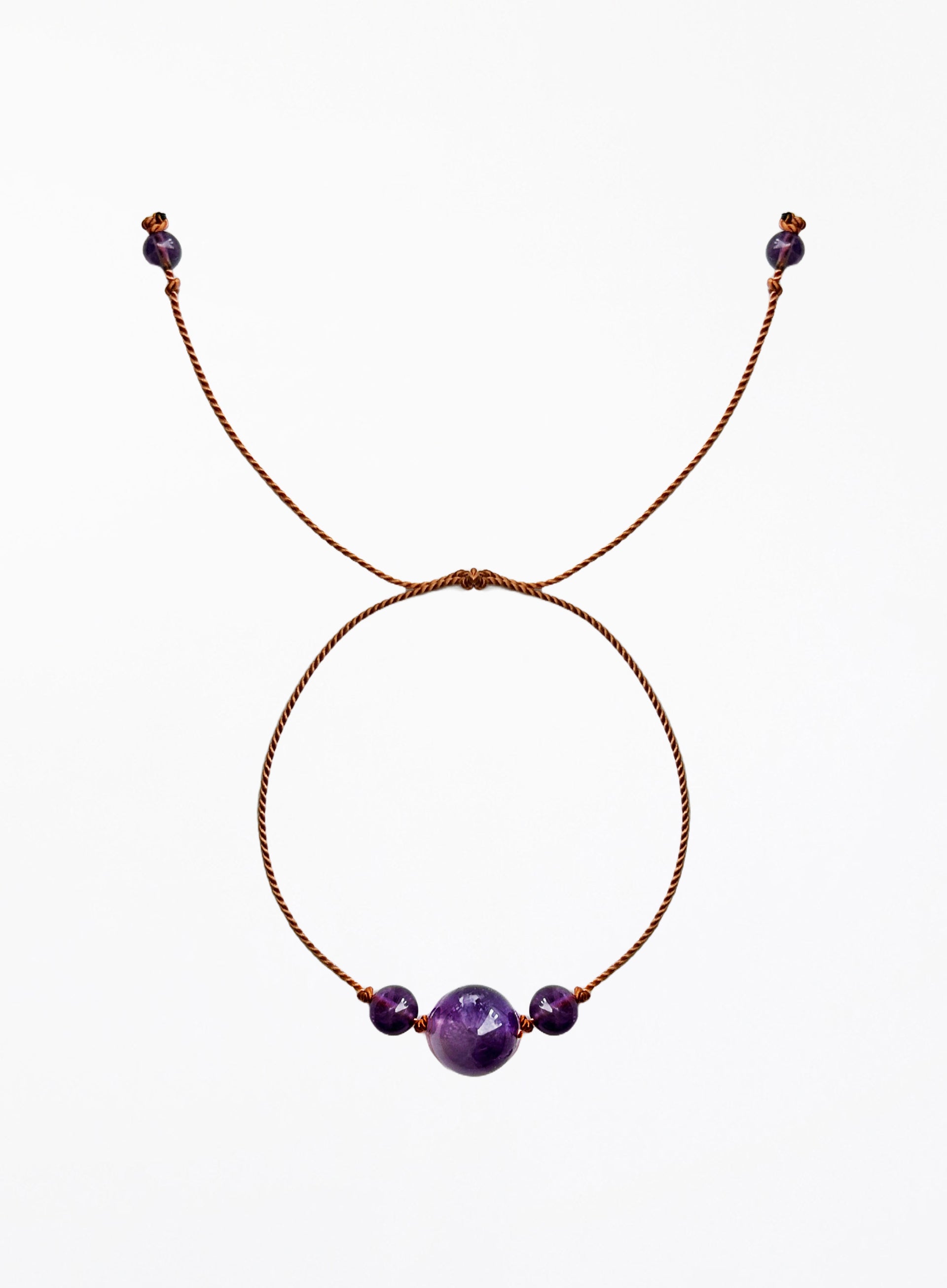 amethyst silk cord bracelet