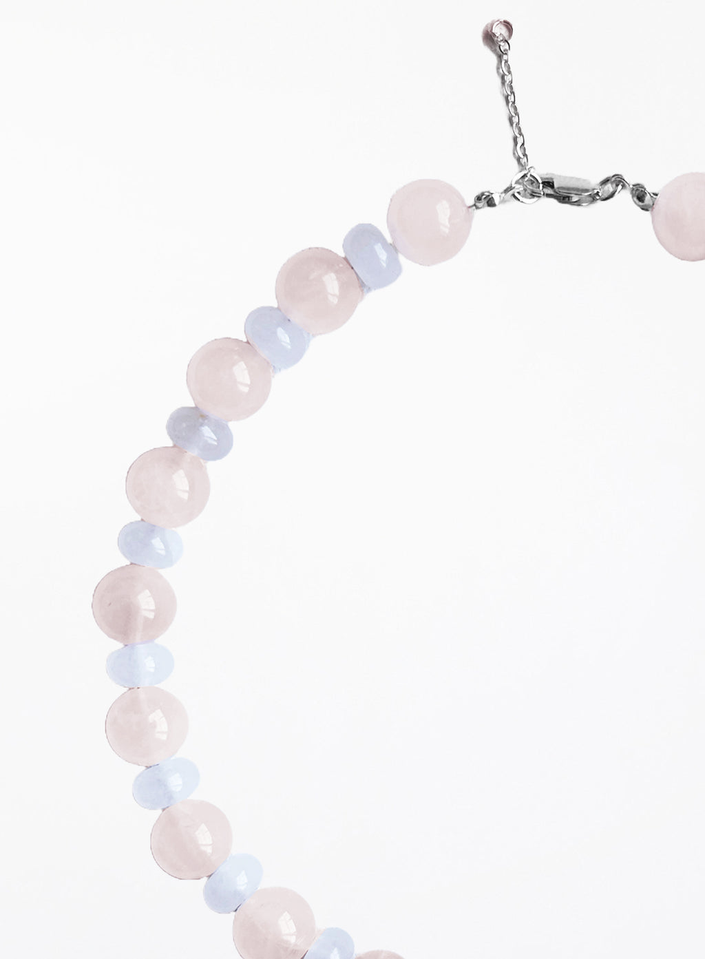 rose quartz white jade beaded collar necklace