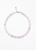 rose quartz white jade beaded collar necklace