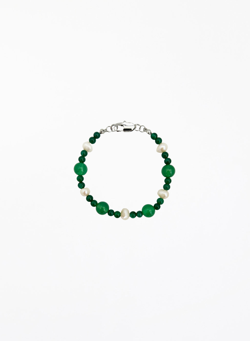 green natural stone pearl bracelet