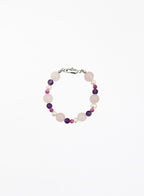 rose quartz amethyst pearl mix stone beaded bracelet