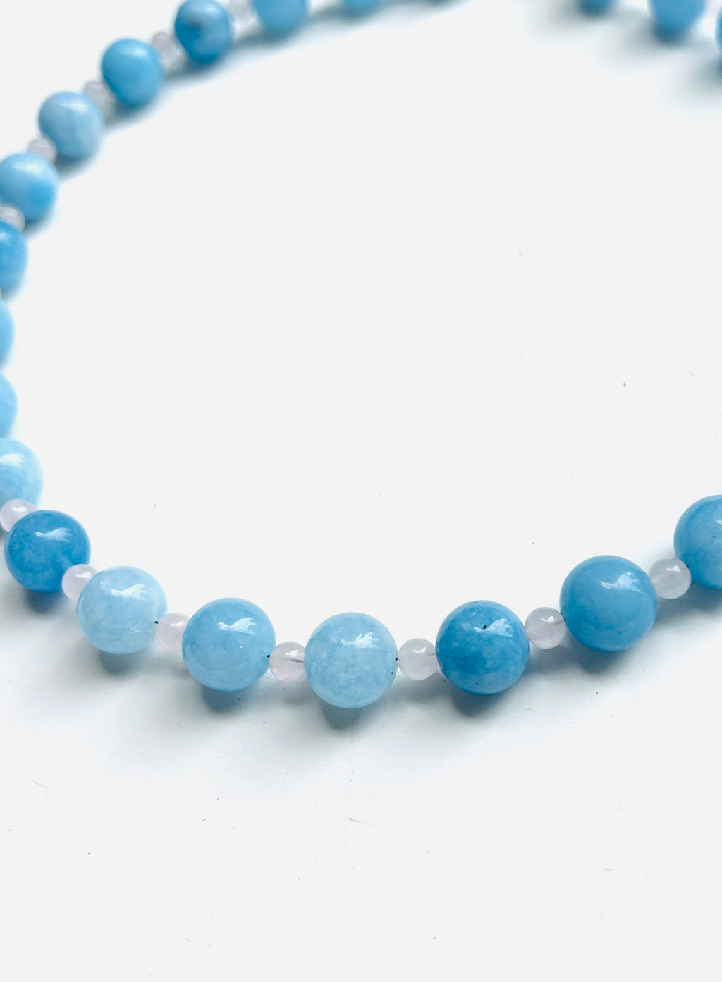 blue mix stones beaded collar necklace