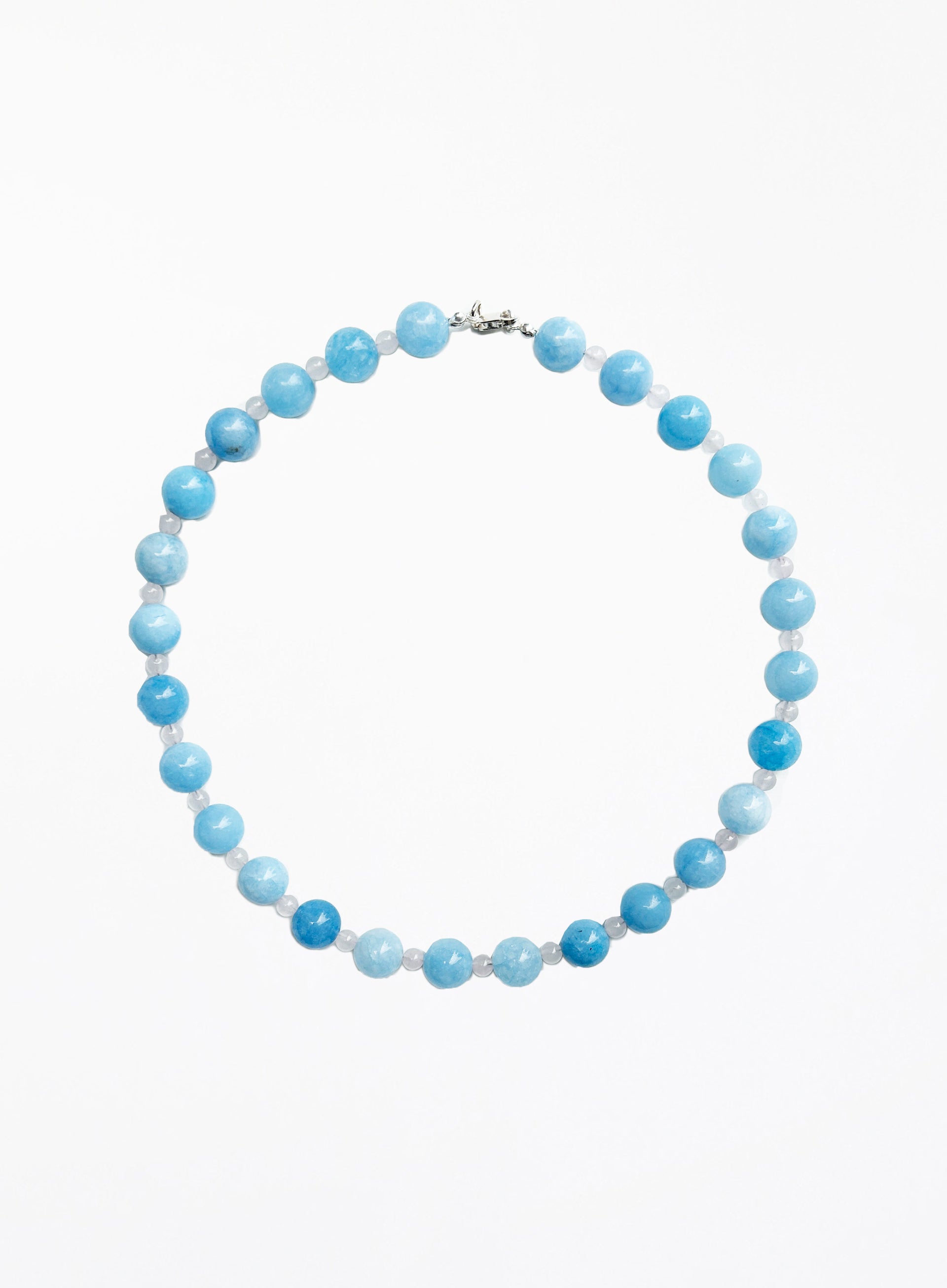 blue mix stones beaded collar necklace