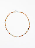 carnelian pearl beaded collar necklace