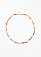 carnelian pearl beaded collar necklace