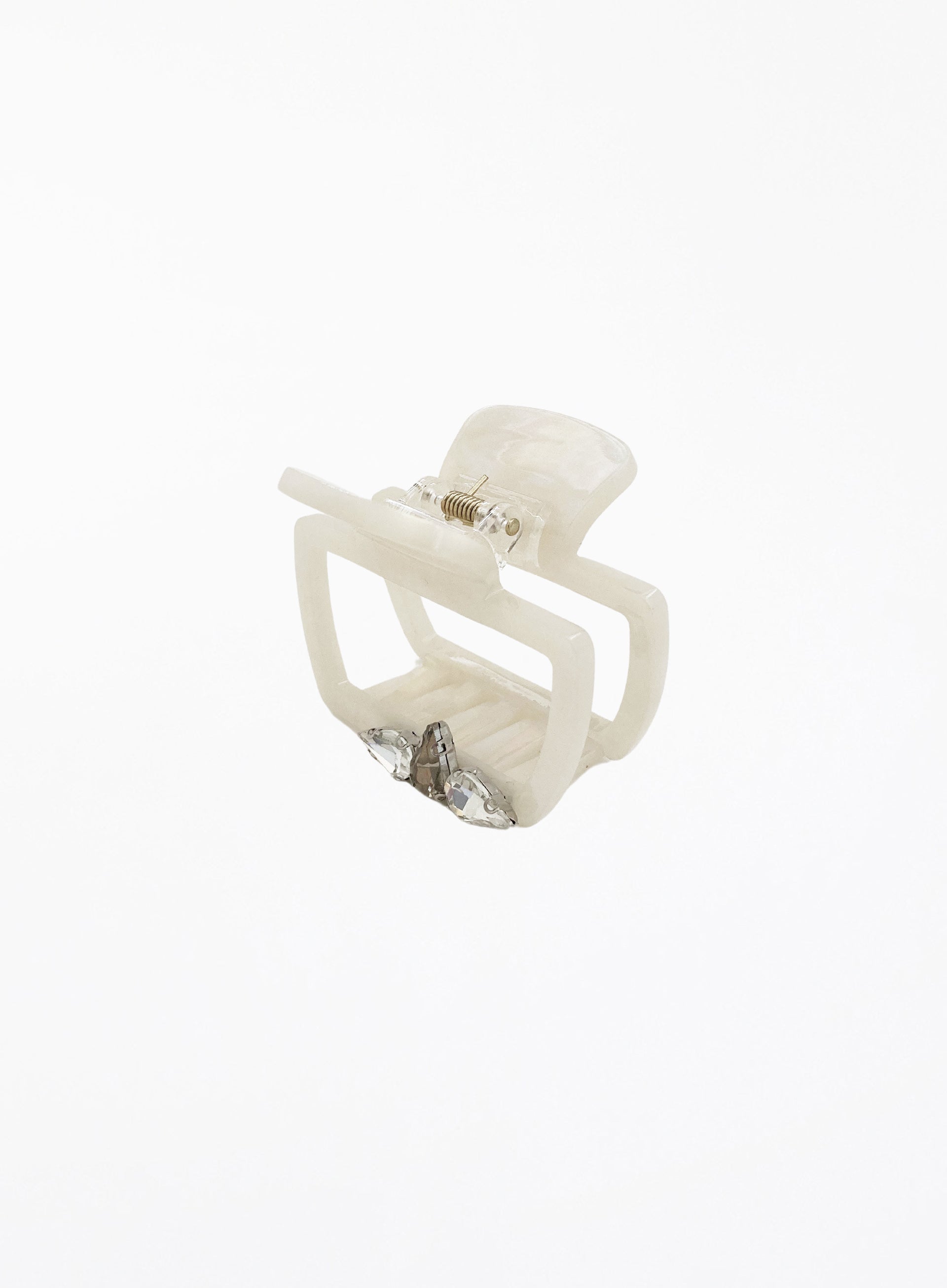 Jill Embellished Acetate Hair Claw - Pearl