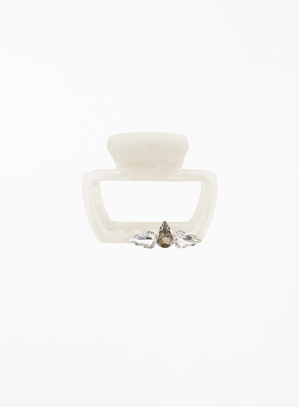 Jill Embellished Acetate Hair Claw - Pearl