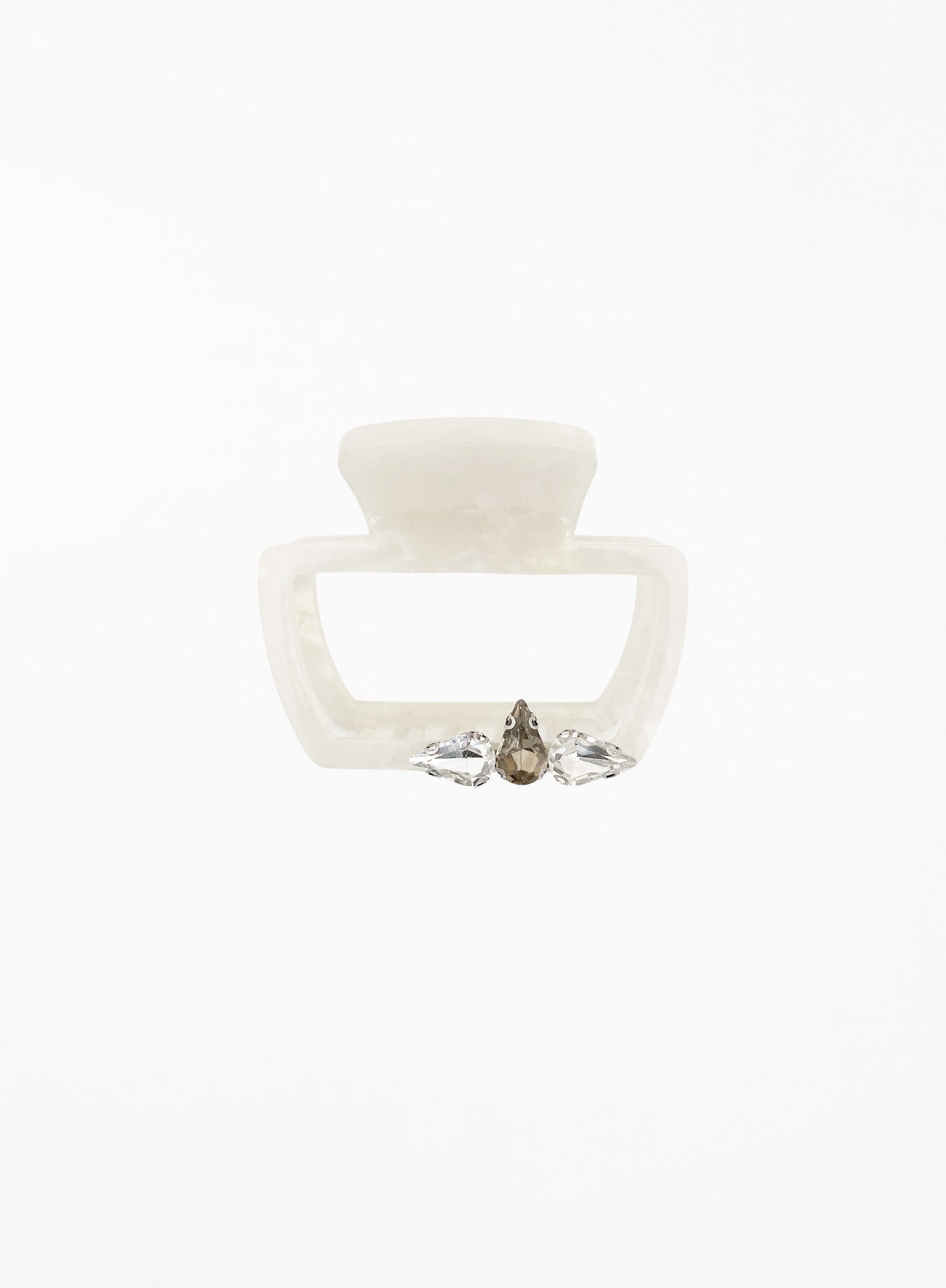 Jill Embellished Acetate Hair Claw - Pearl