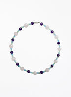 amethyst rose quartz mix stones beaded collar necklace