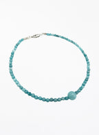 blue stones beaded collar necklace