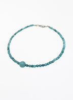 blue stones beaded collar necklace