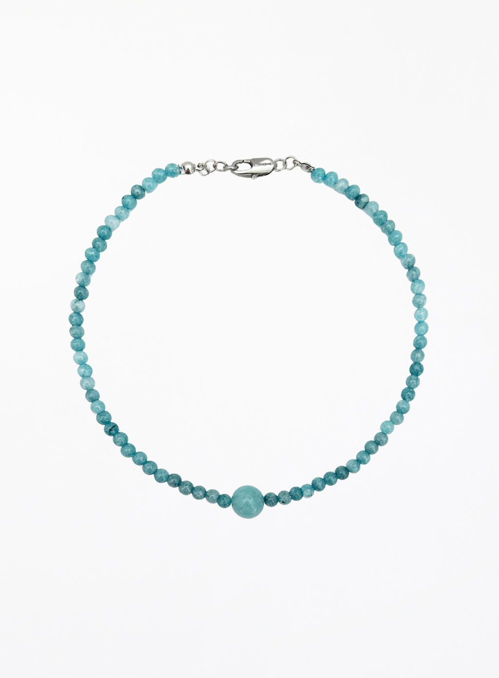 blue stones beaded collar necklace