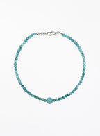 blue stones beaded collar necklace