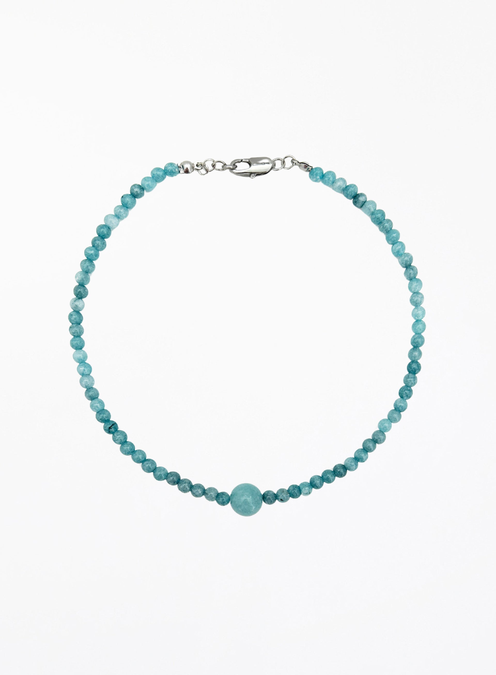 blue stones beaded collar necklace