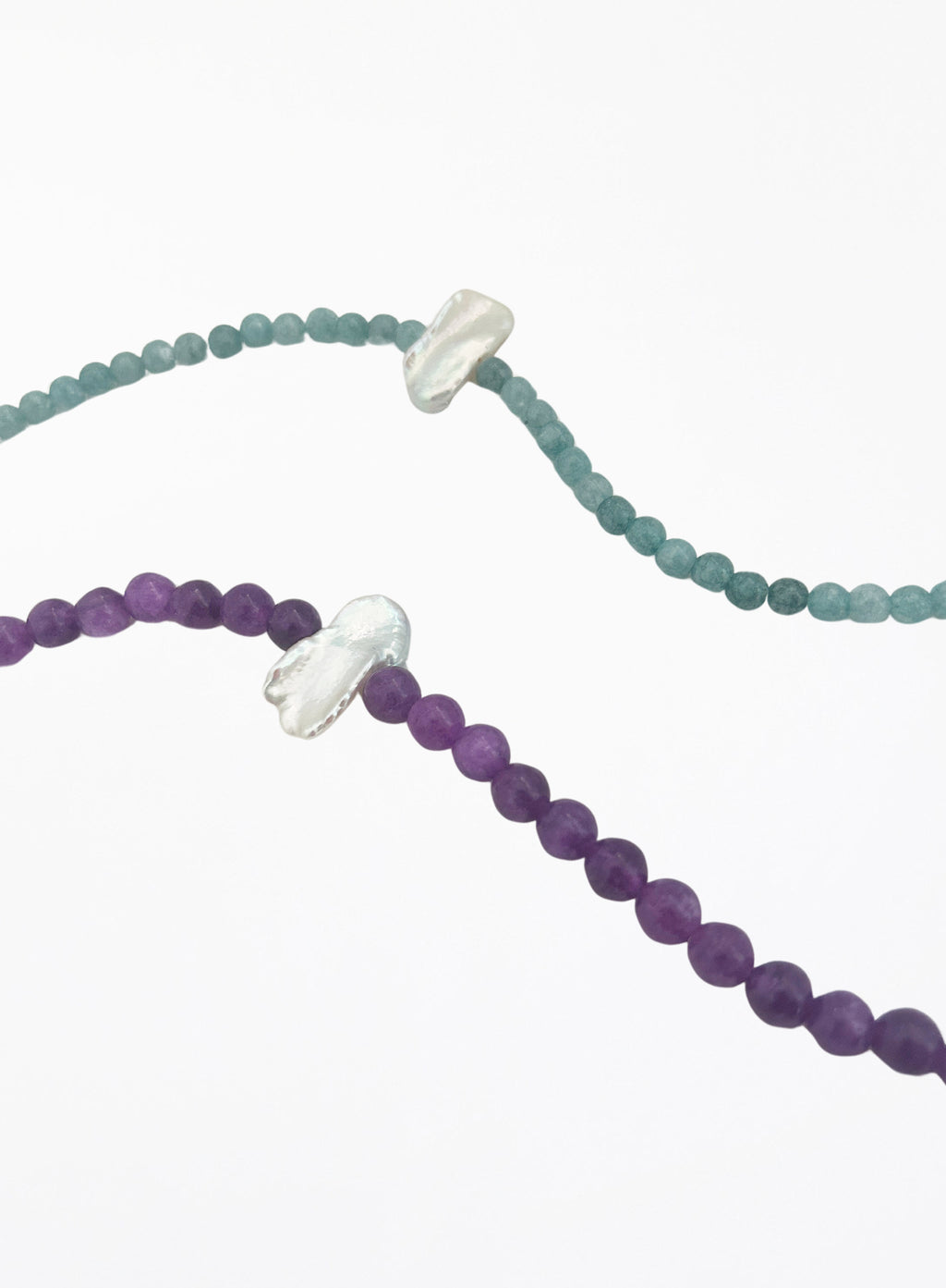 blue stone pearl beaded bracelet