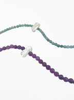 blue stone pearl beaded bracelet