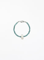 blue stone pearl beaded bracelet