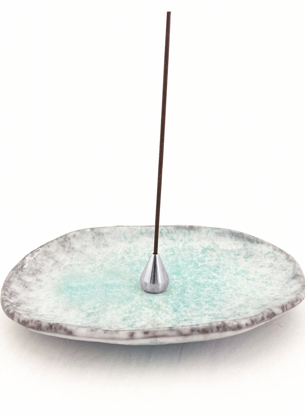 Luciena Ceramic Incense Holder - Aqua Silver