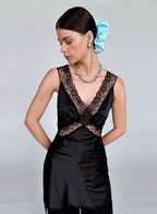 Blue Embellished Oversized Silk Scrunchie