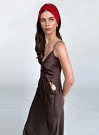 Red Silk Headwrap Headband