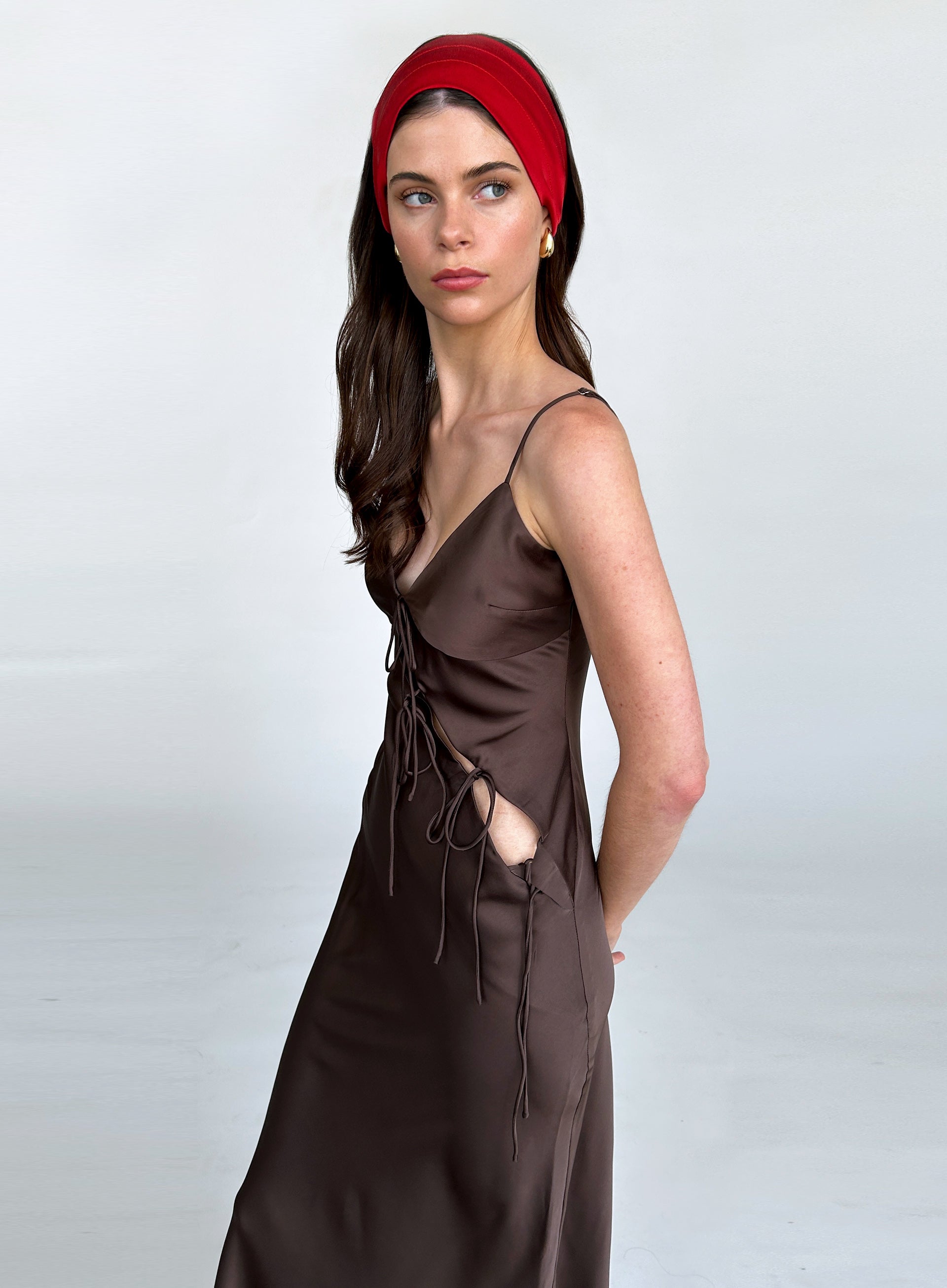 Red Silk Headwrap Headband