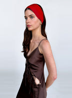 Red Silk Headwrap Headband