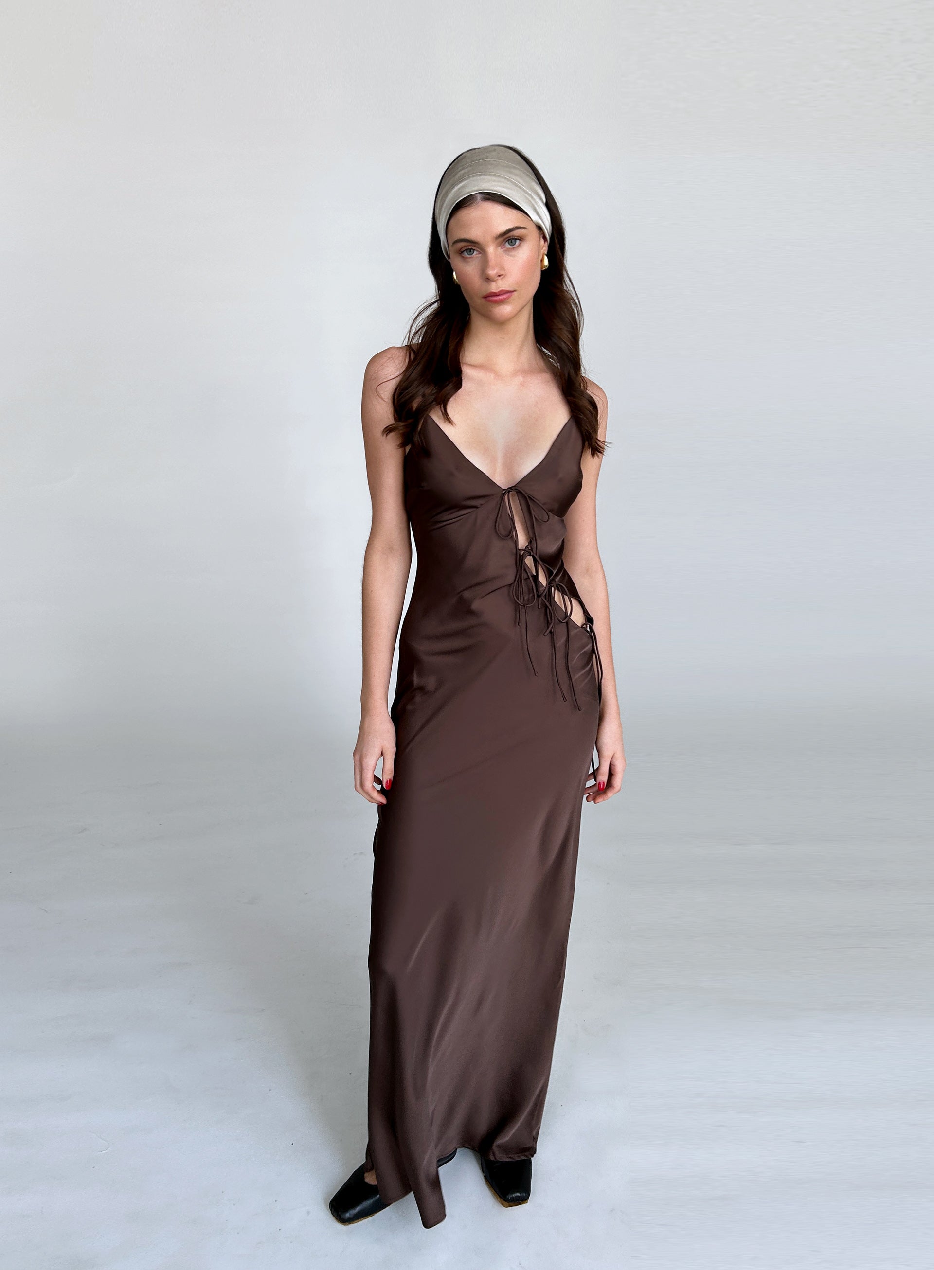 Beige Silk Headwrap Headband