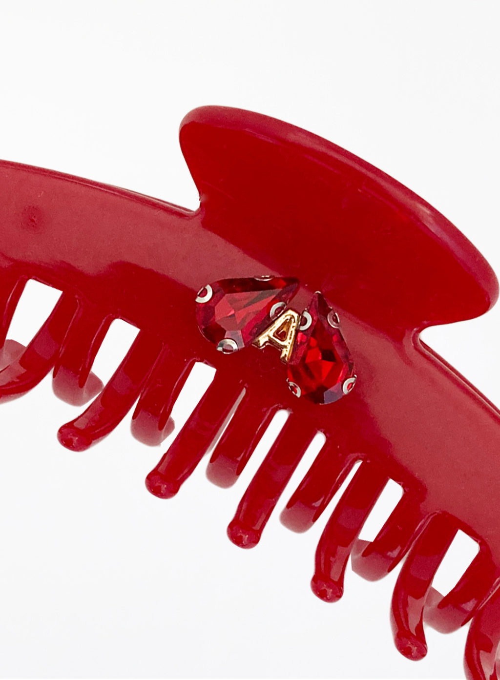 Red Embellished Acetate Hair Claw