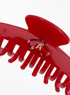 Red Embellished Acetate Hair Claw