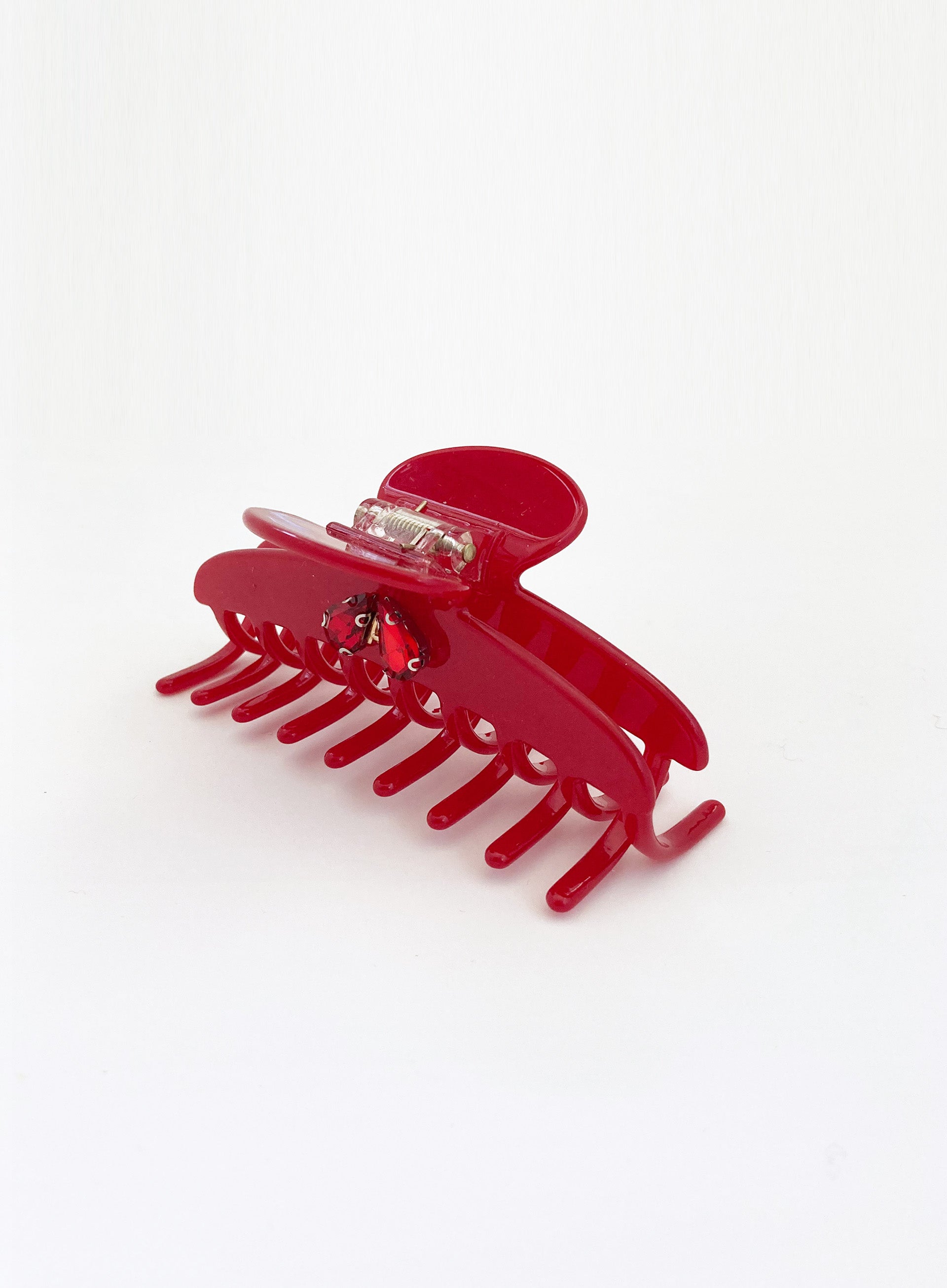 Red Embellished Acetate Hair Claw