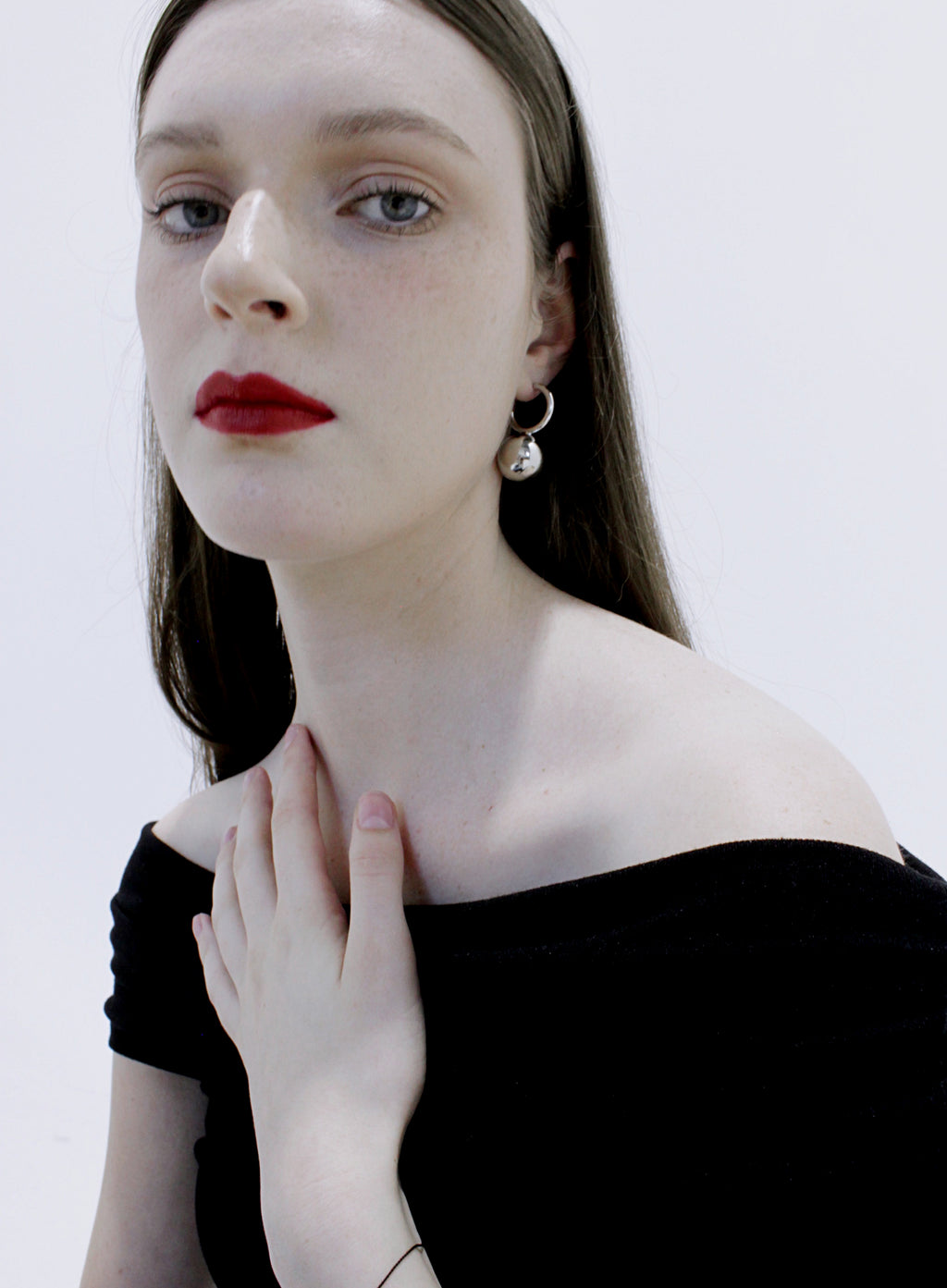 orb silver tone earrings