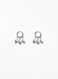 huggie hoops with three pearls earrings