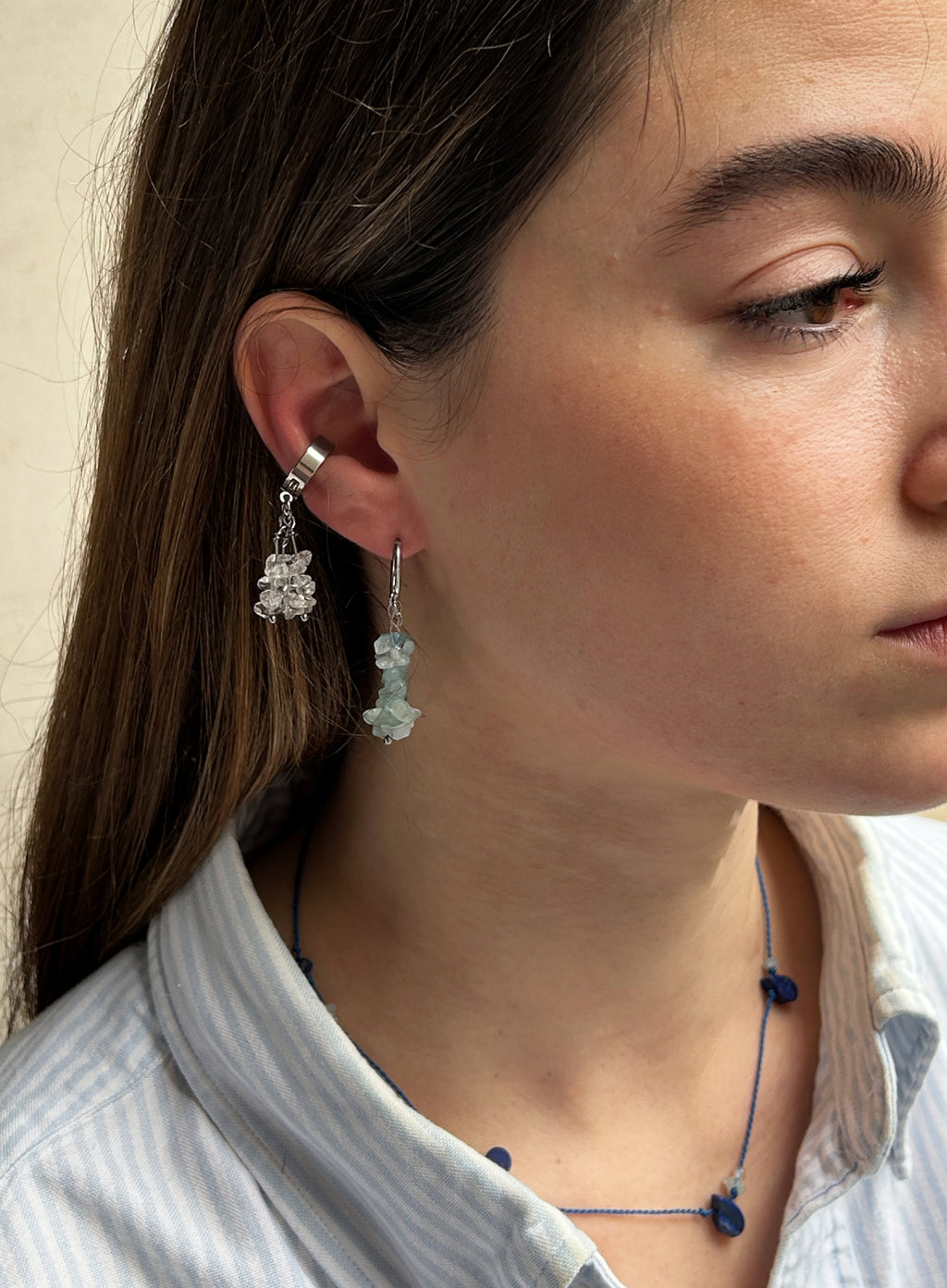 Valrian Trio Aquamarine Earrings