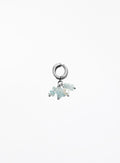 aquamarine and pearl earcuff on a white background