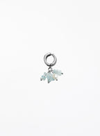 aquamarine and pearl earcuff on a white background