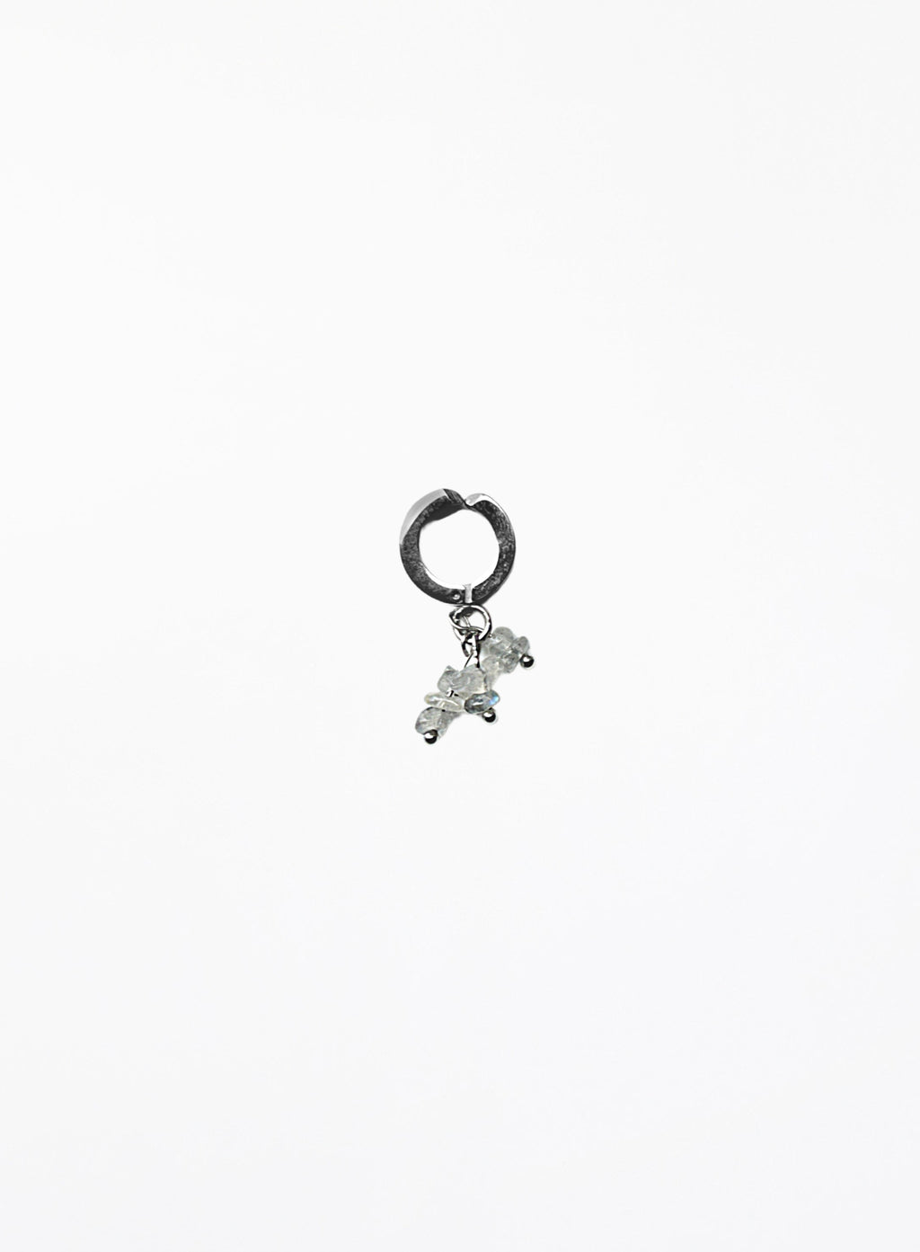 labradorite dangle earcuff on a white background