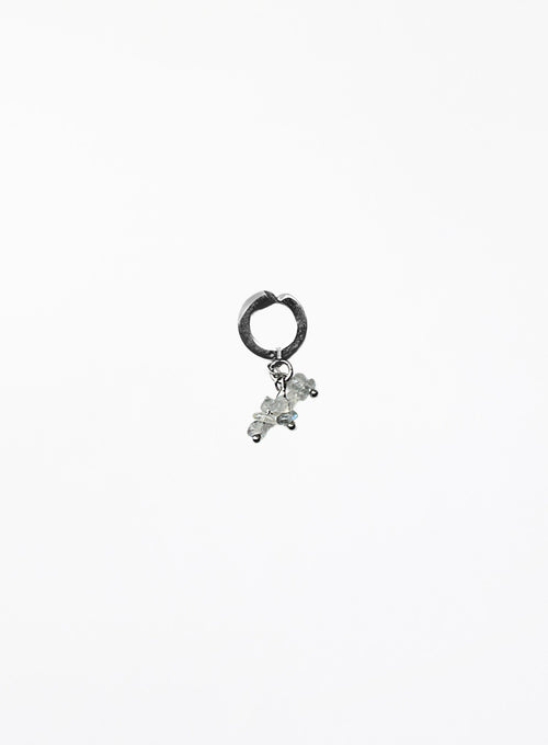 labradorite dangle earcuff on a white background