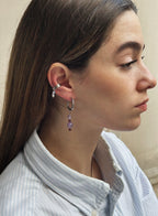 Bowery Amethyst Garnet Earrings Stack