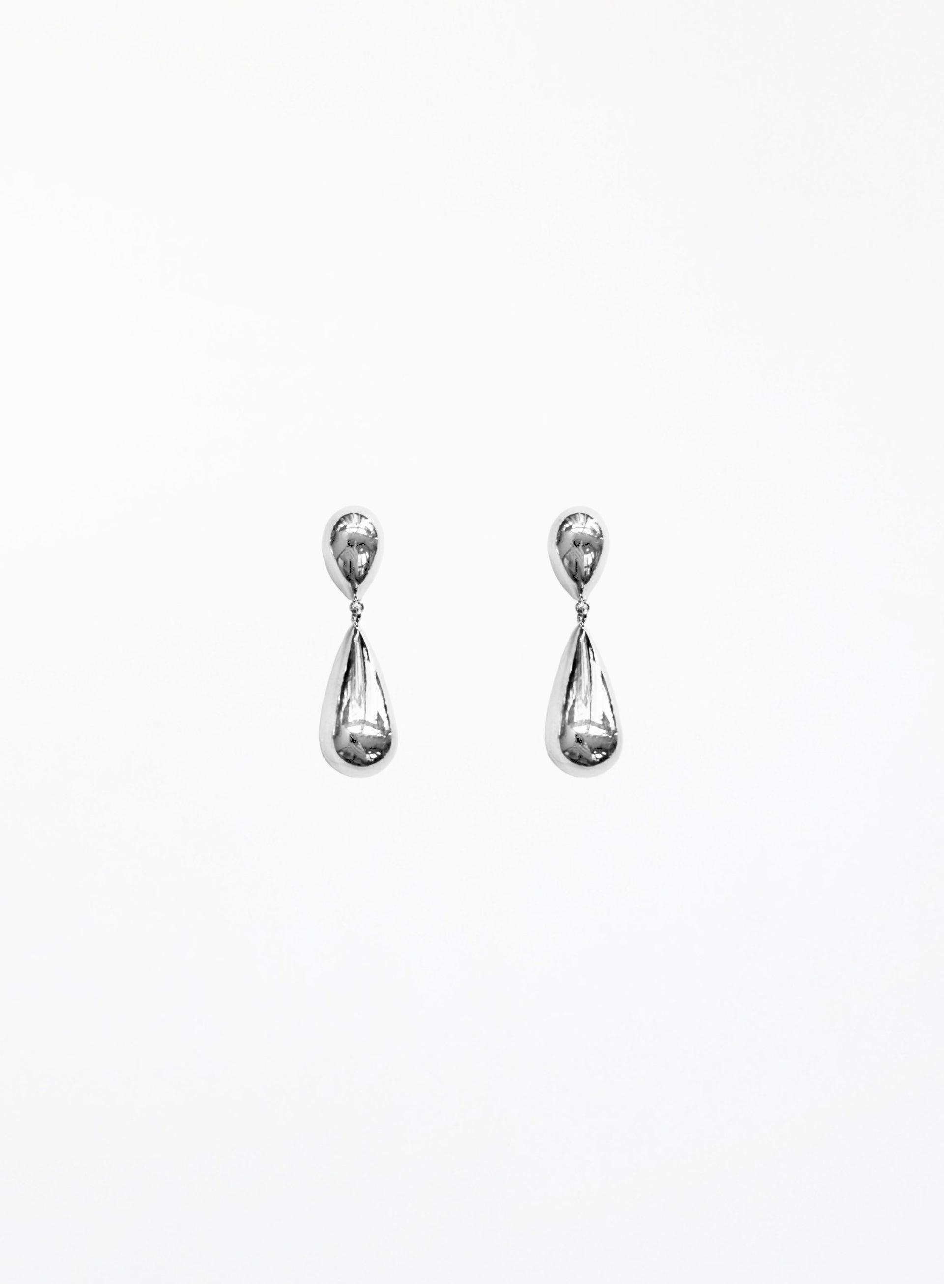 silver tear drop earrings