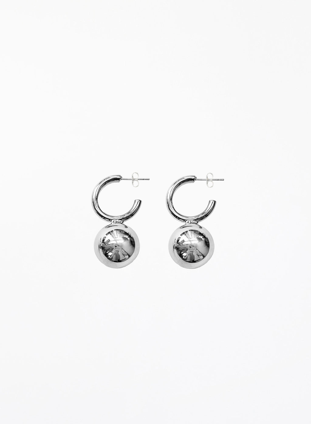 orb silver tone earrings