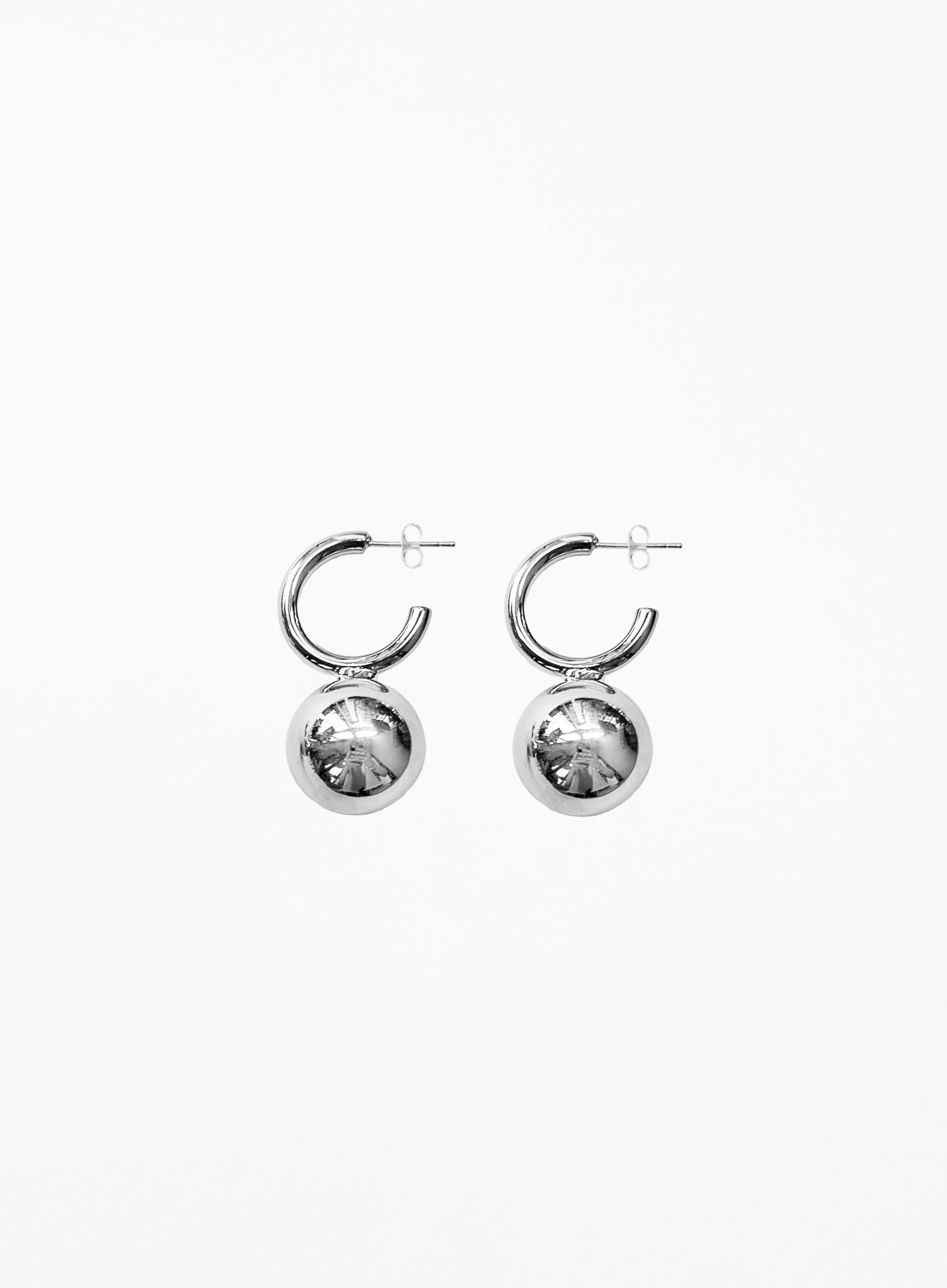 orb silver tone earrings