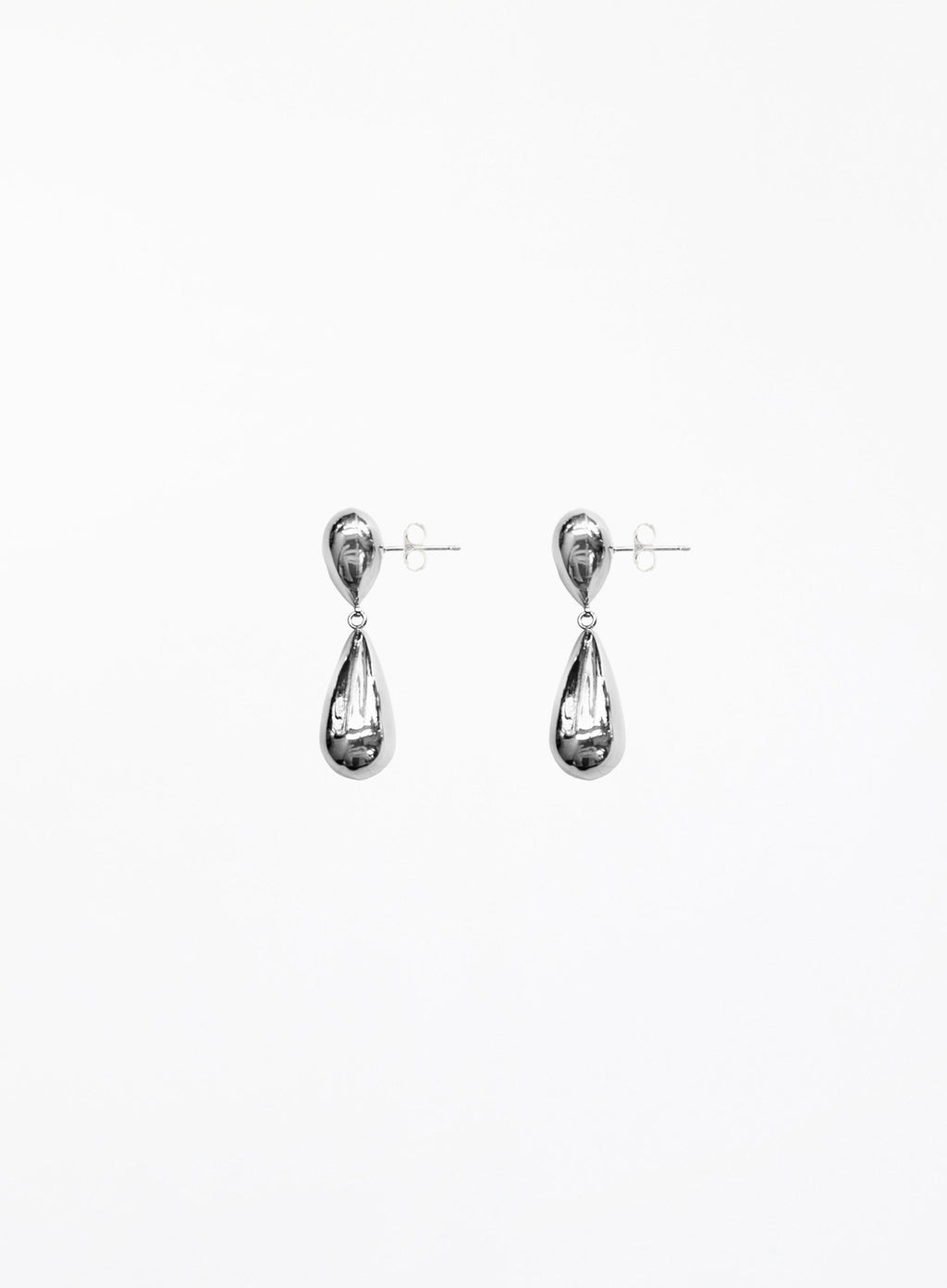 silver tear drop earrings