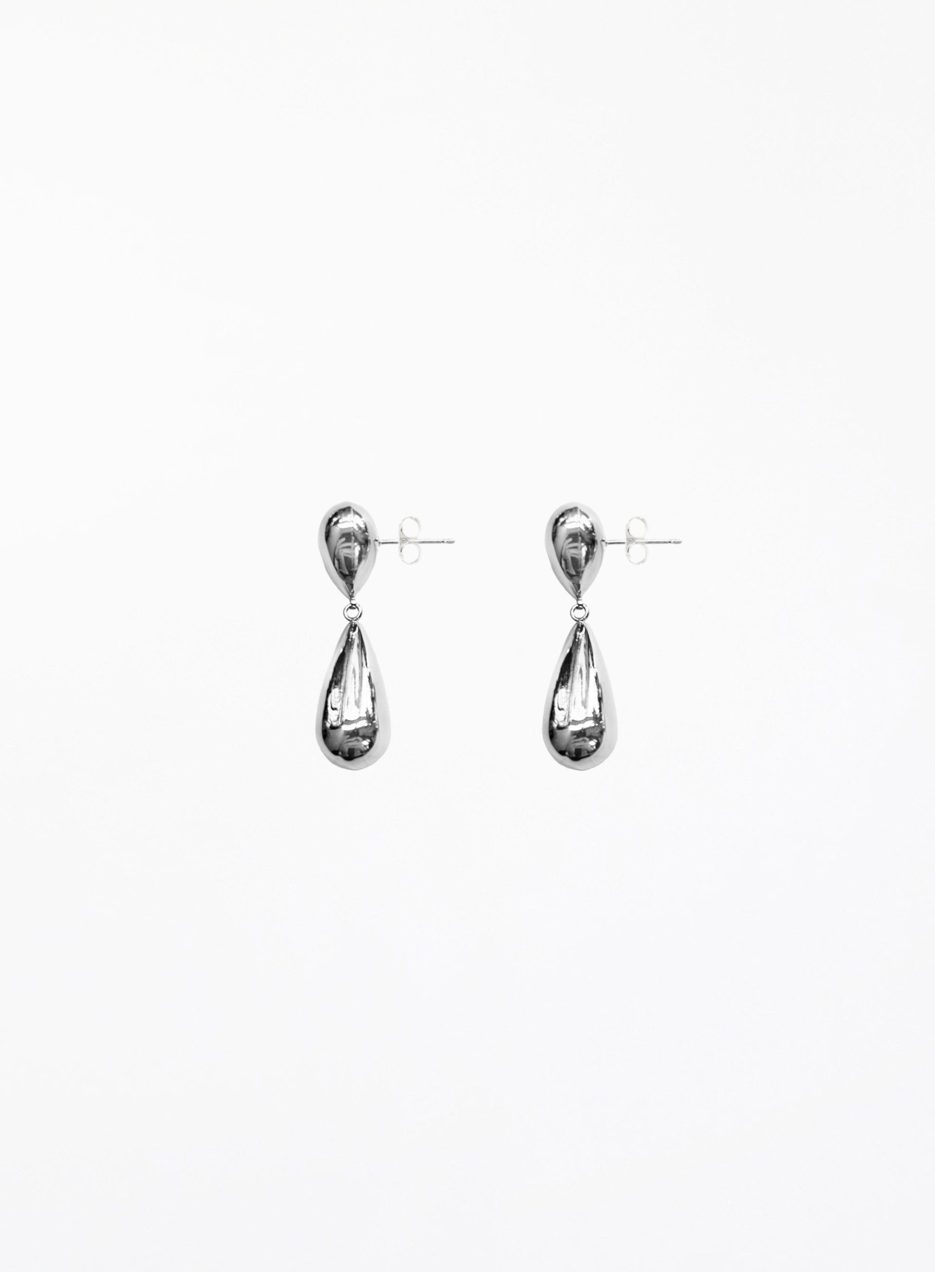 silver tear drop earrings