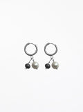 black and white pearl hoop earrings
