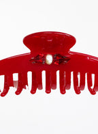 Attila Rhinestone Embellished Cellulose Acetate Hair Claw - Crimson